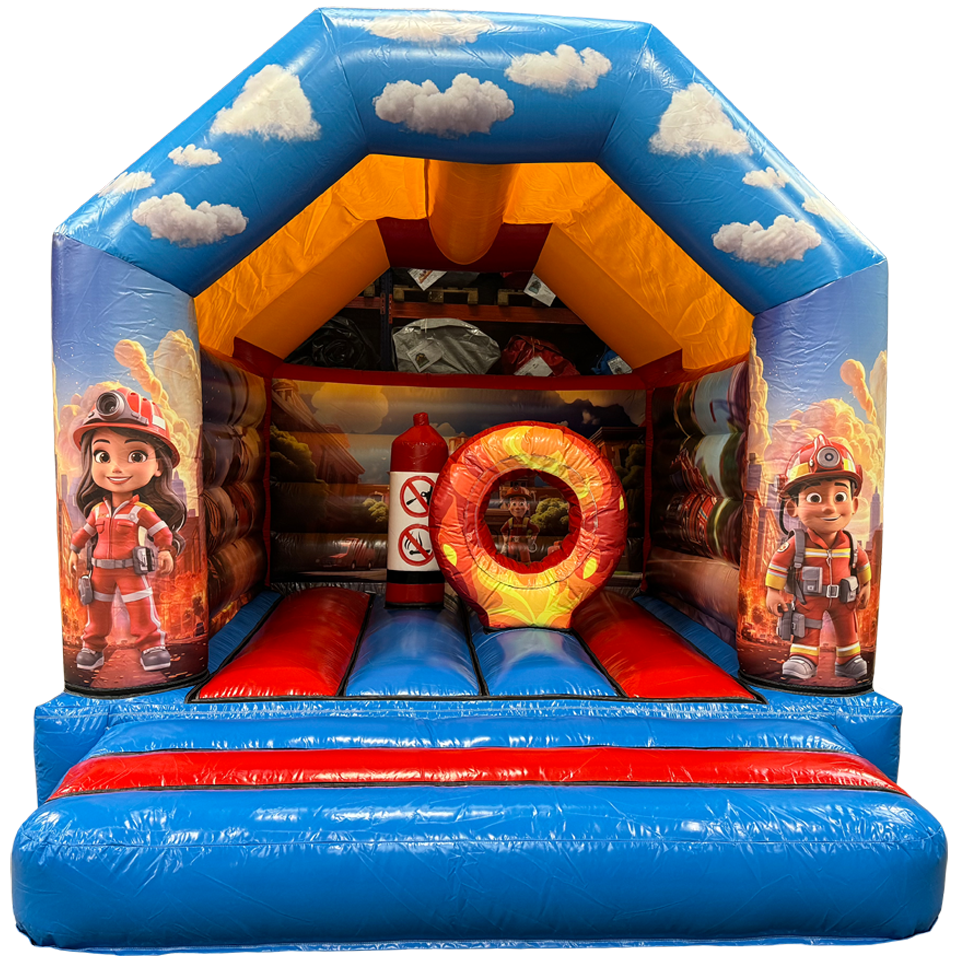 Aframe Midi Fire Department with obstacles - Boing Inflatables