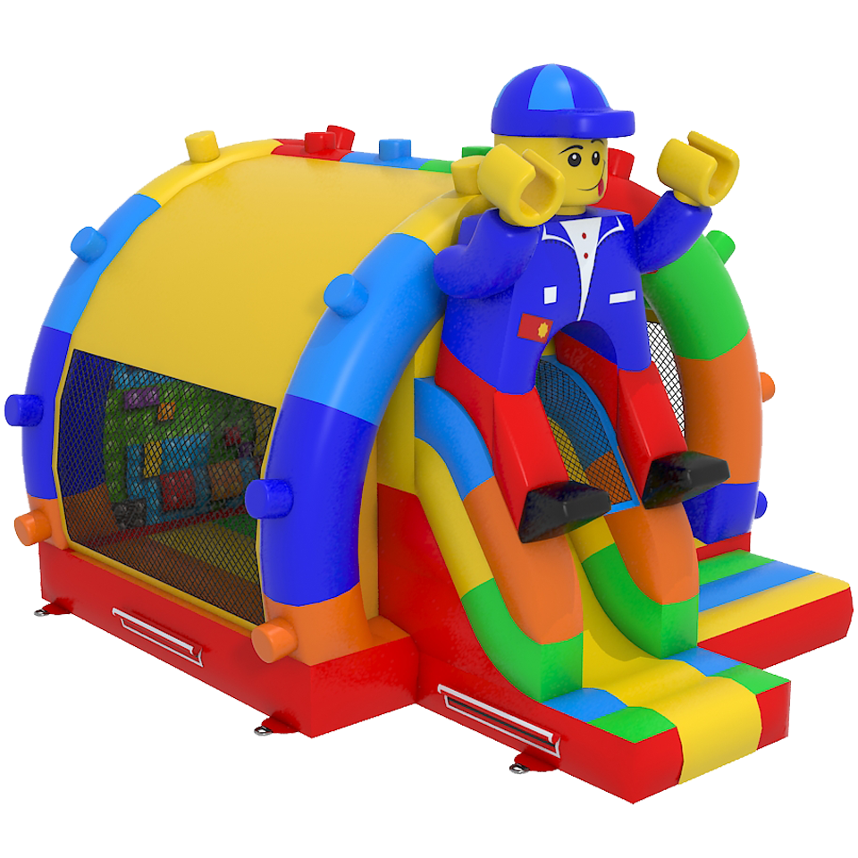 Château gonflable Arch Midi 3D blocs colorés 