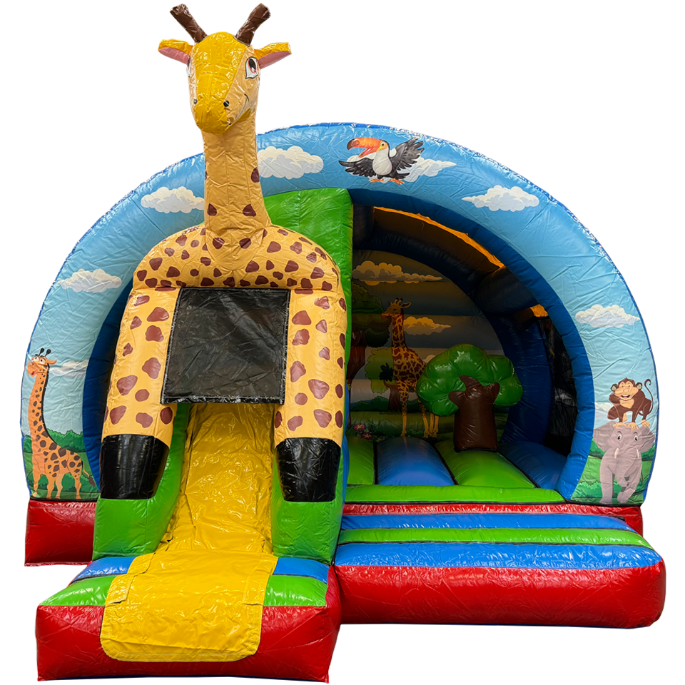 Midi 3D Giraffe Inflatable With Obstacles