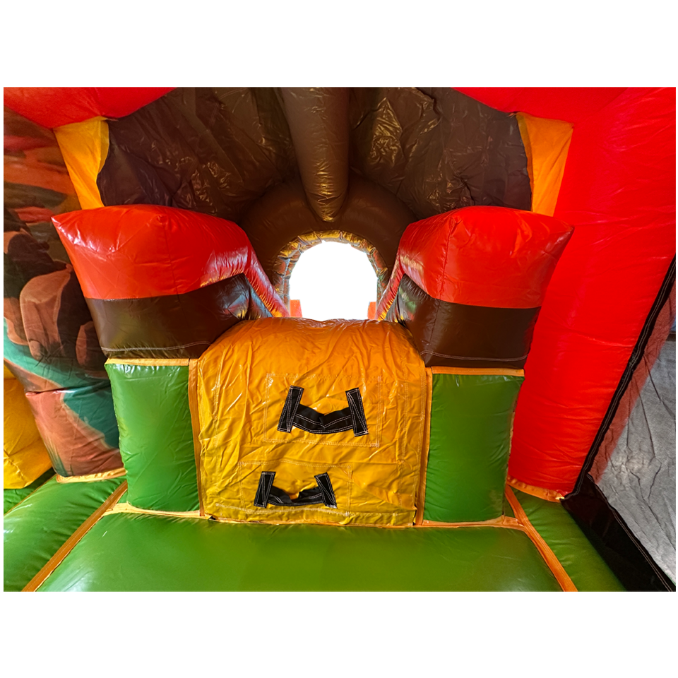 Springkasteel met 2 Glijbanen 3D Safari