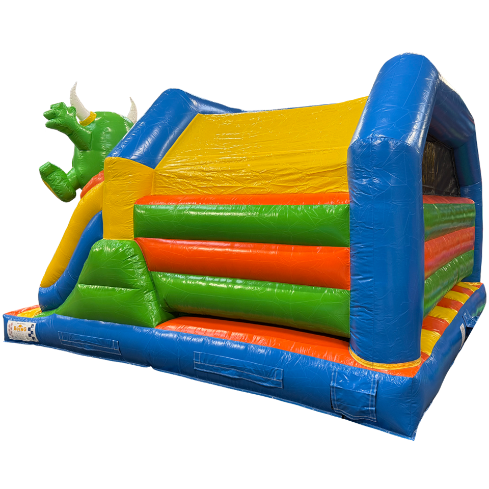 Combo Midi 2 Glijbanen Cookie Monster Springkasteel Zonder Zwembadjes