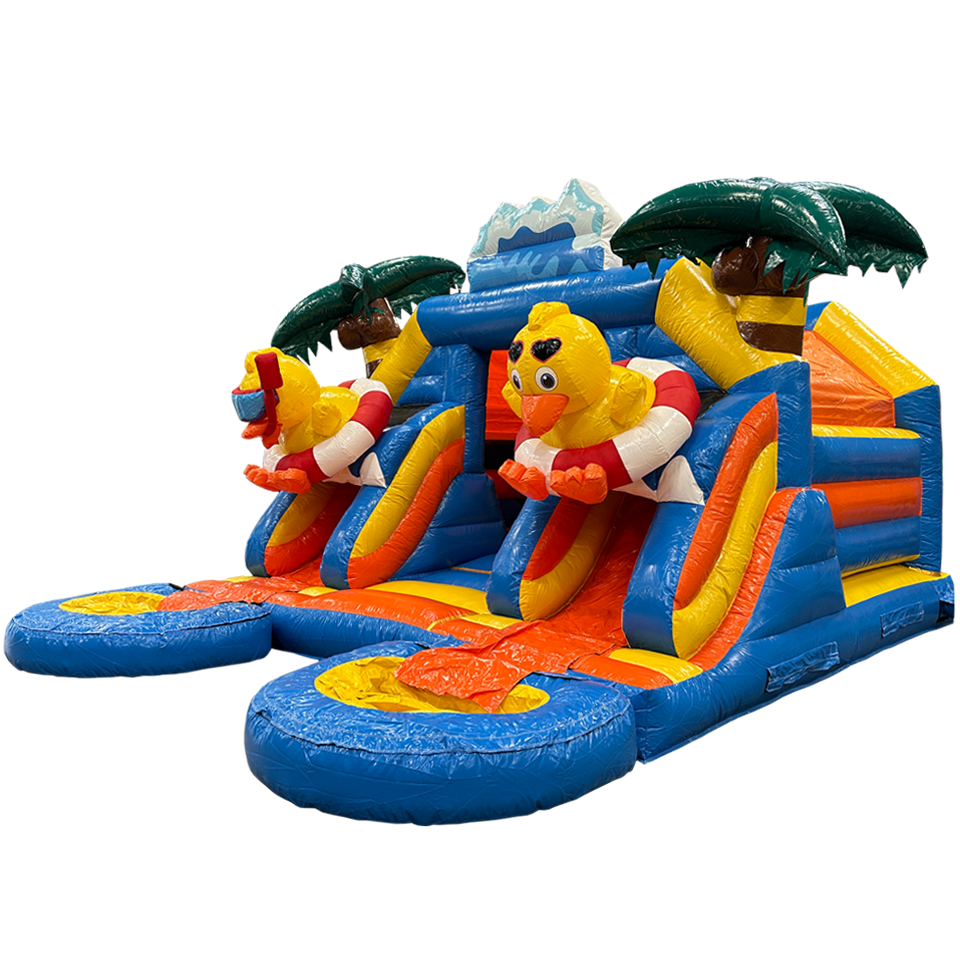 Combo Midi 2 Glijbanen Eend Springkasteel