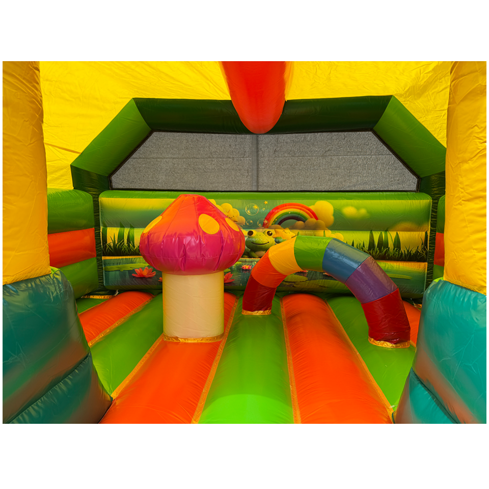 Combo Midi 2 Glijbanen Kikker Springkasteel