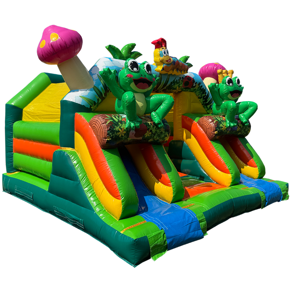 Combo Midi 2 Glijbanen Kikker Springkasteel