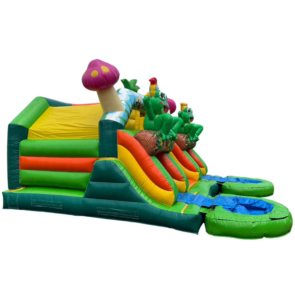 Combo Midi 2 Glijbanen Kikker Springkasteel