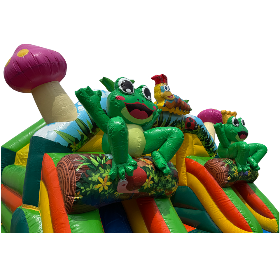 Combo Midi 2 Glijbanen Kikker Springkasteel