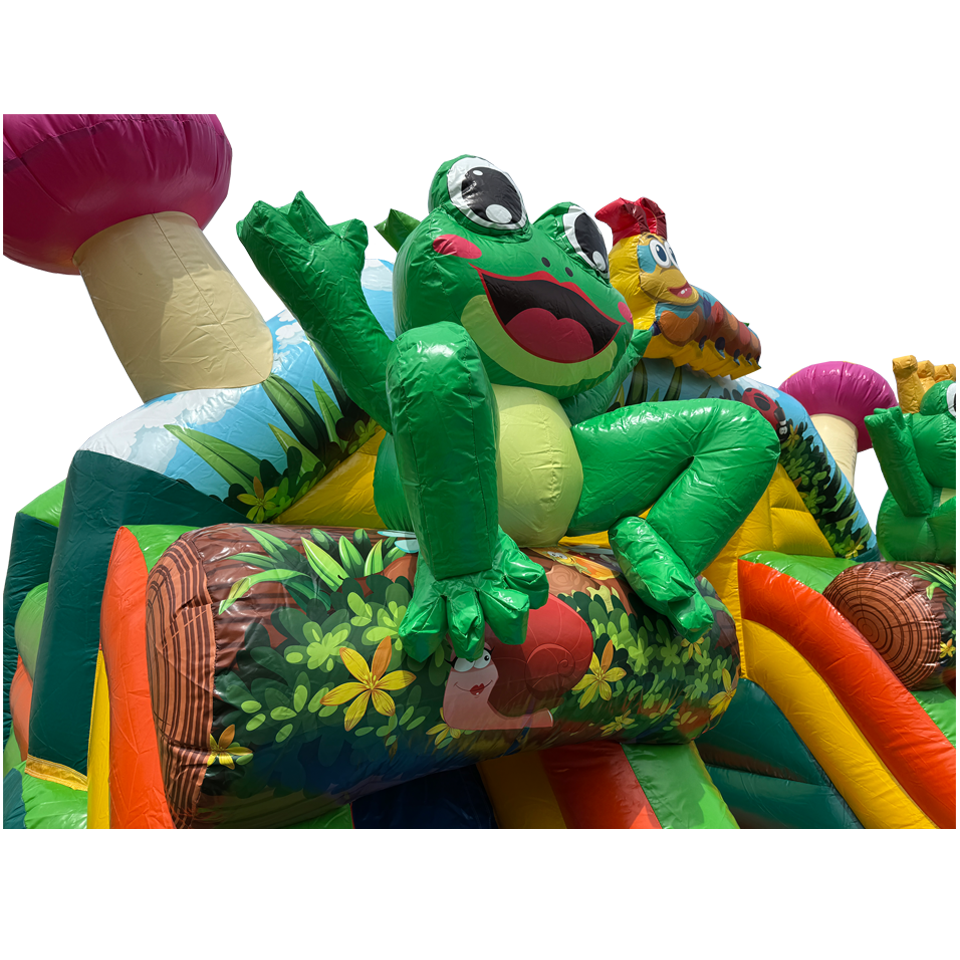 Combo Midi 2 Glijbanen Kikker Springkasteel