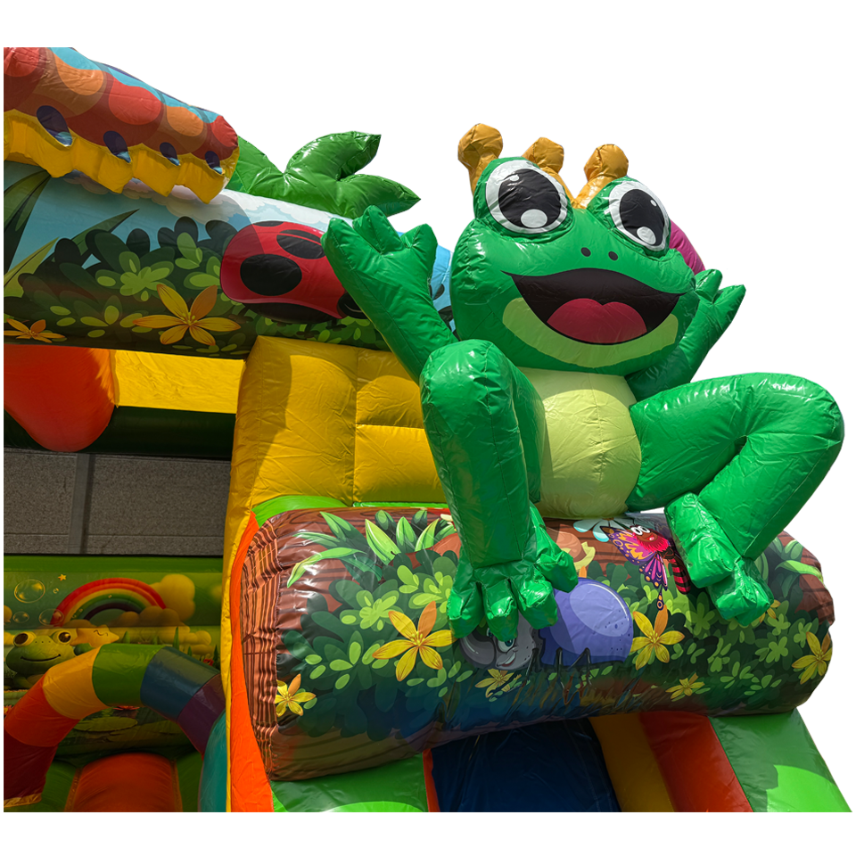 Combo Midi 2 Glijbanen Kikker Springkasteel