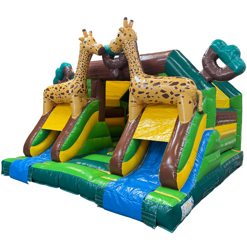 Combo Midi 2 Glijbanen Giraf Springkasteel