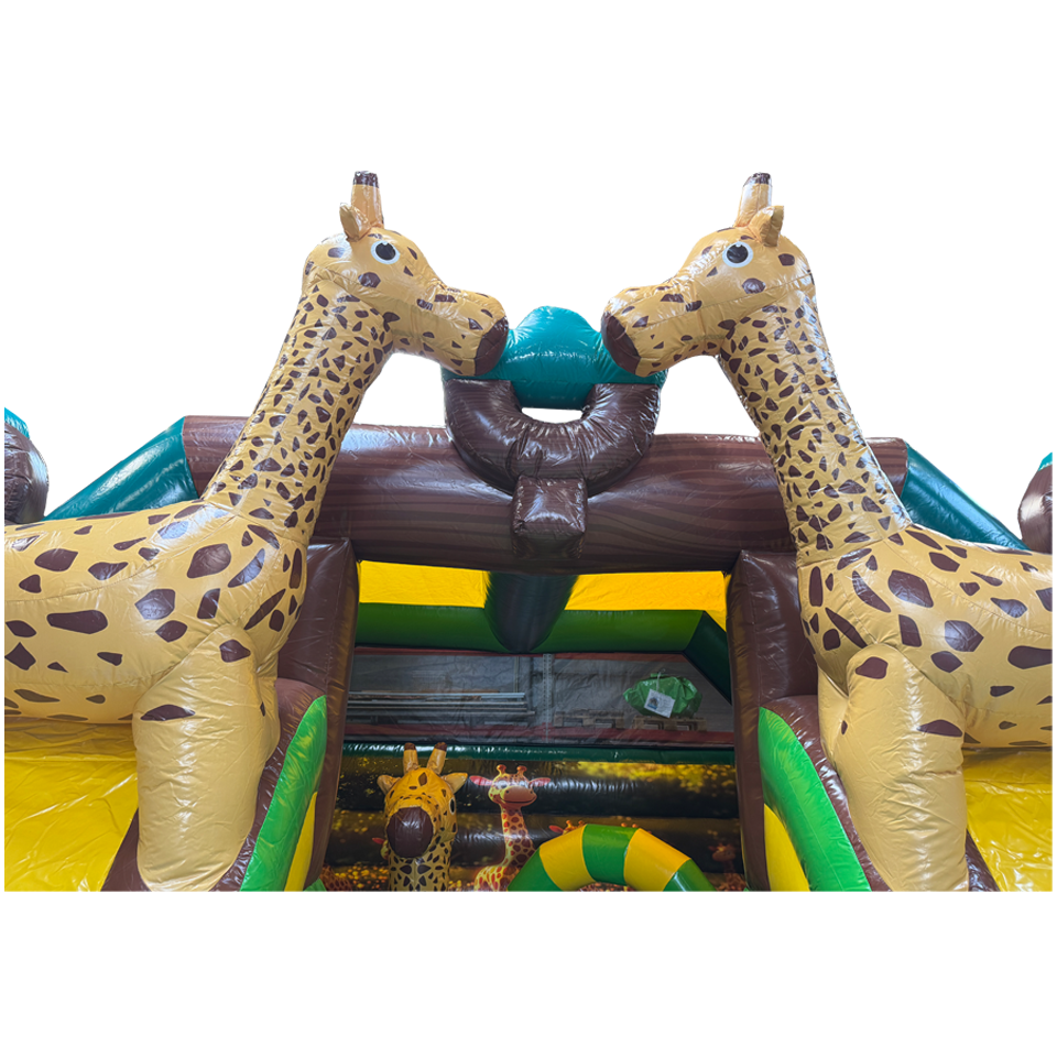 Combo Midi 2 Glijbanen Giraf Springkasteel