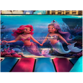 Combo Midi 2 Glijbanen Glitter Zeemeermin Springkasteel