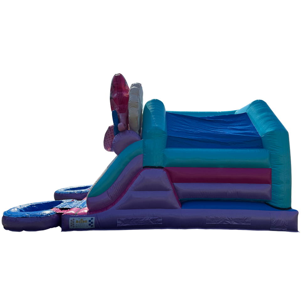 Combo Midi 2 Glijbanen Glitter Zeemeermin Springkasteel