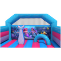 Combo Midi 2 Glijbanen Glitter Zeemeermin Springkasteel