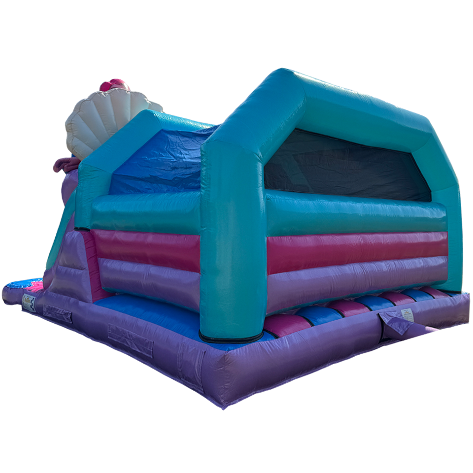 Combo Midi 2 Glijbanen Glitter Zeemeermin Springkasteel