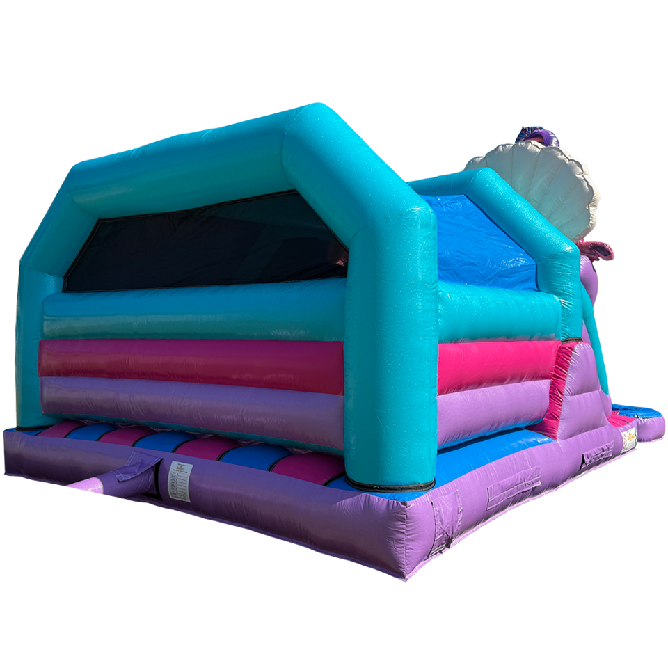 Combo Midi 2 Glijbanen Glitter Zeemeermin Springkasteel