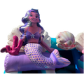 Combo Midi 2 Glijbanen Glitter Zeemeermin Springkasteel