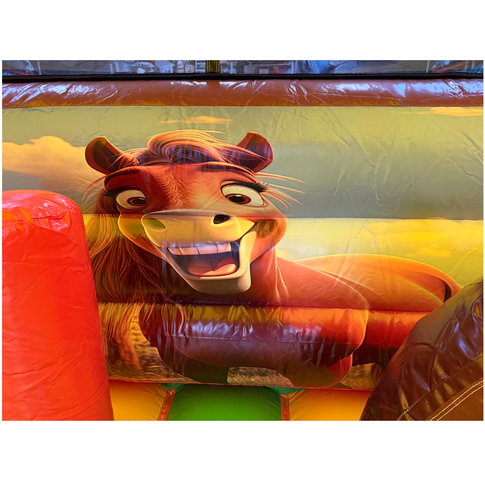 Combo Midi 2 toboggans chevaux château gonflable