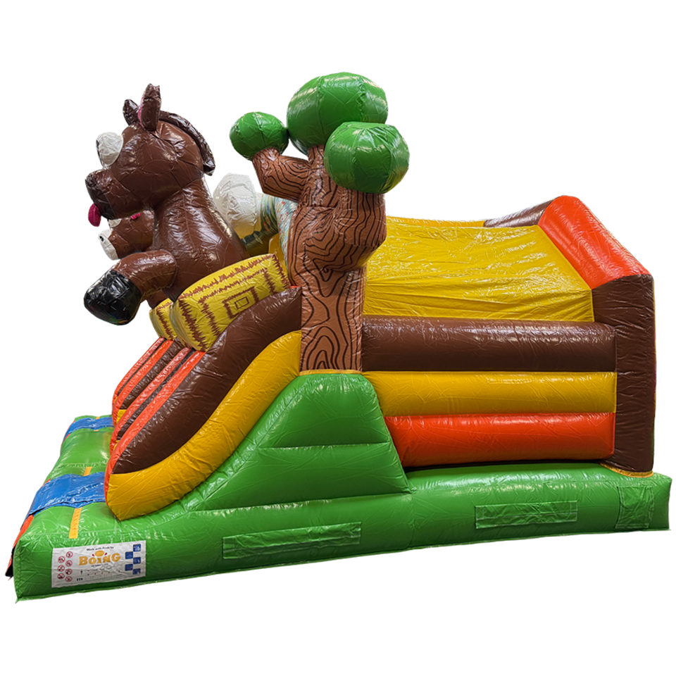 Combo Midi 2 toboggans chevaux château gonflable