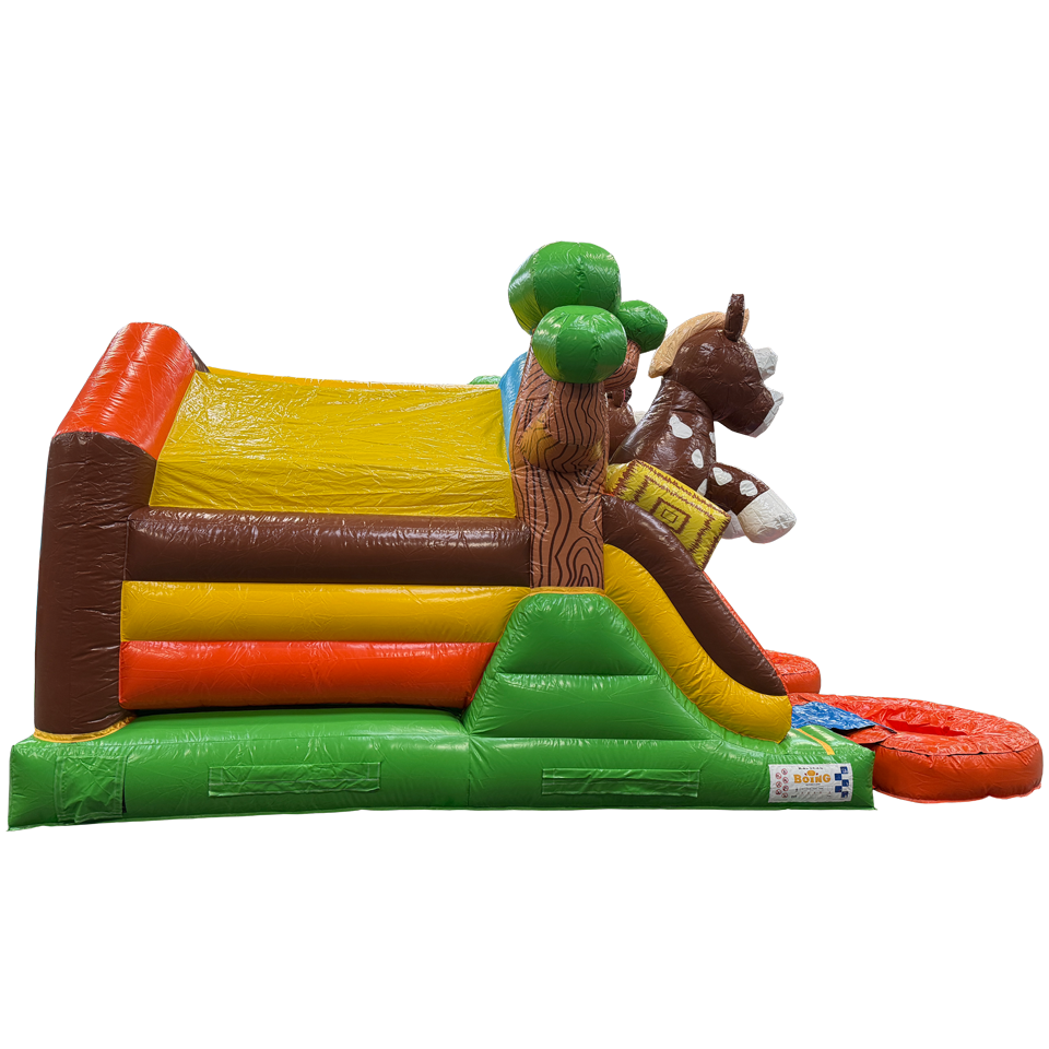 Combo Midi 2 toboggans chevaux château gonflable