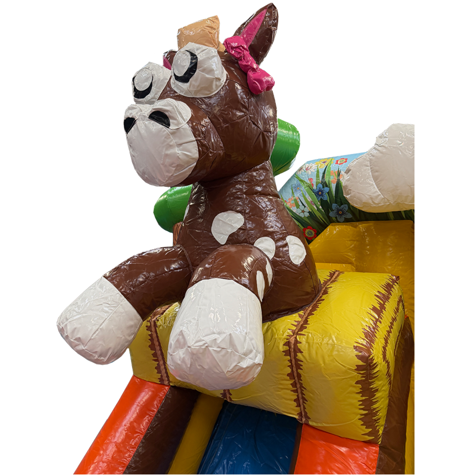 Combo Midi 2 toboggans chevaux château gonflable