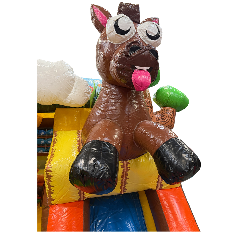 Combo Midi 2 toboggans chevaux château gonflable