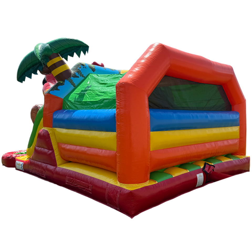 Combo Midi 2 Glijbanen Papegaai Springkasteel