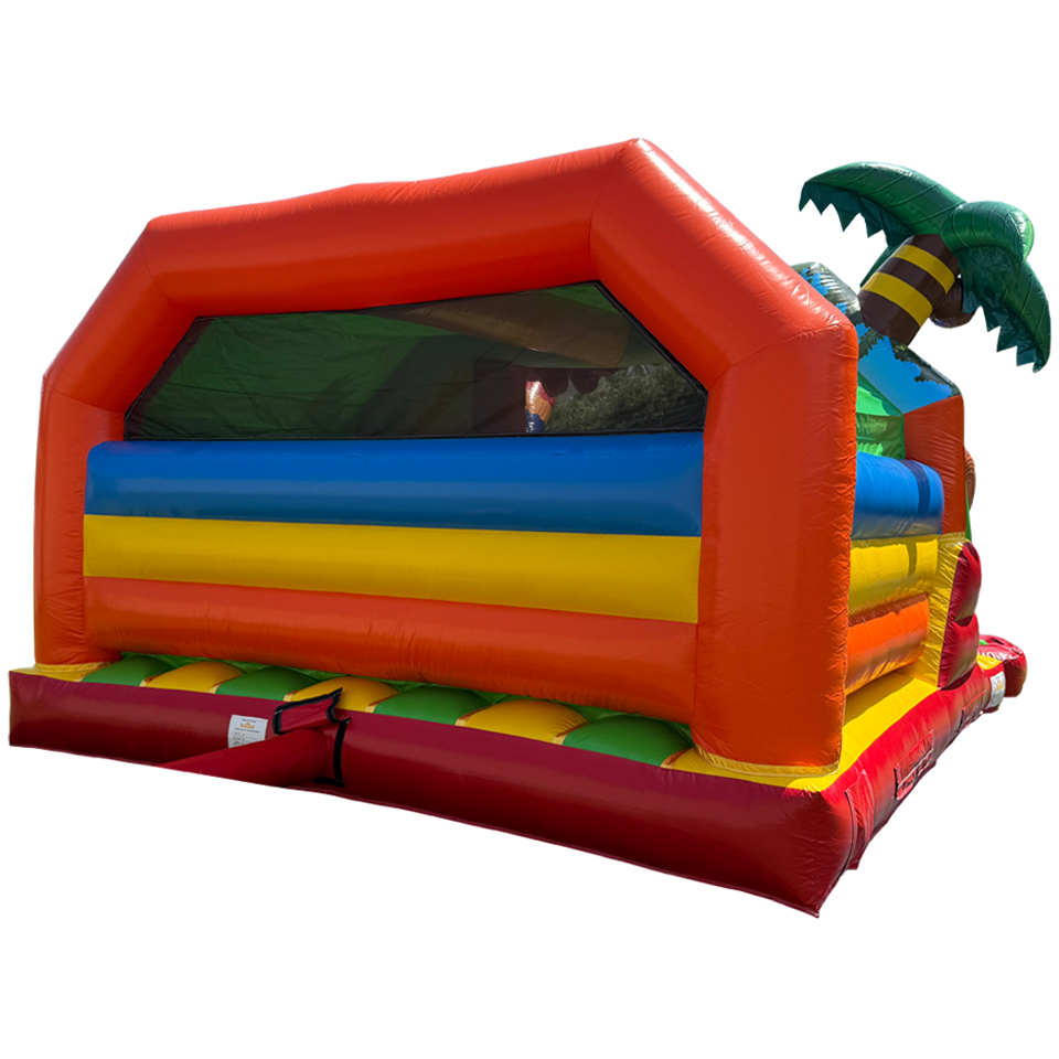 Combo Midi 2 Glijbanen Papegaai Springkasteel