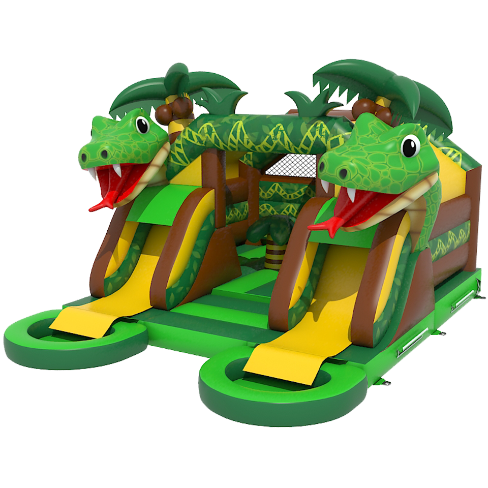 Combo Midi 2 Glijbanen Slang Springkasteel