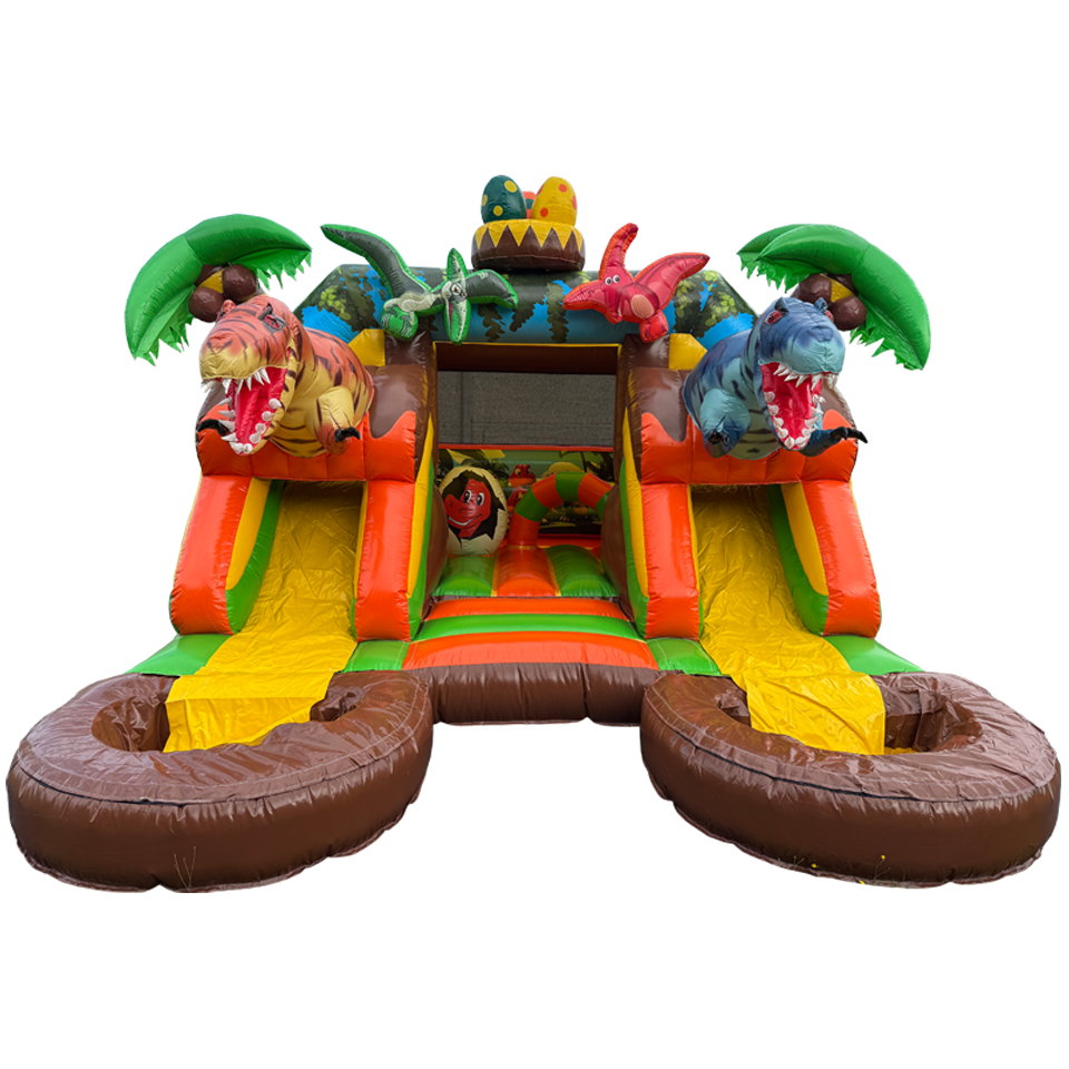 Combo Midi 2 Glijbanen Trex Springkasteel