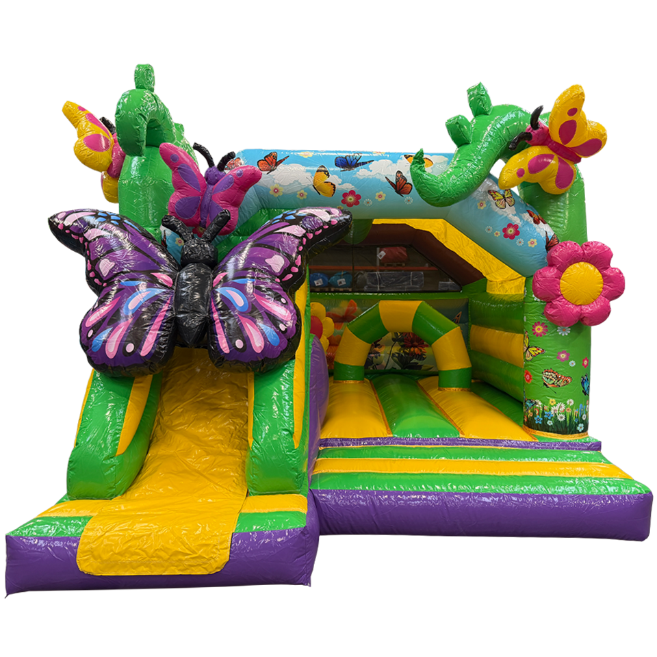 Combo Midi 3D Vlinder Springkasteel Met Obstakel