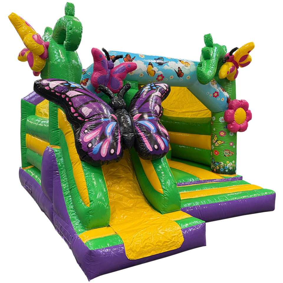 Combo Midi 3D Vlinder Springkasteel Met Obstakel