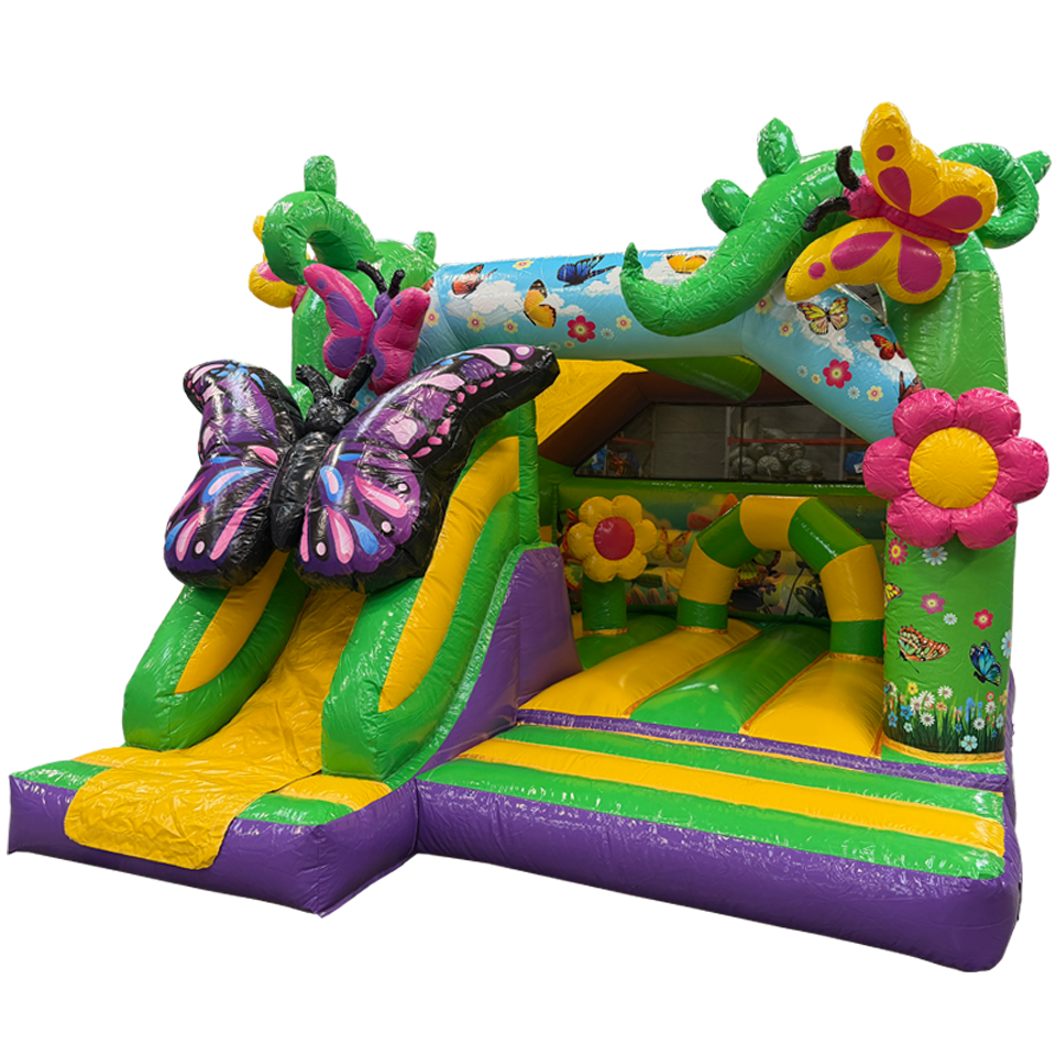 Combo Midi 3D Vlinder Springkasteel Met Obstakel