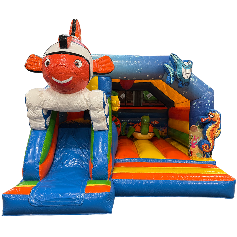 Combo Midi 3D Clownvis Springkasteel Met Obstakels