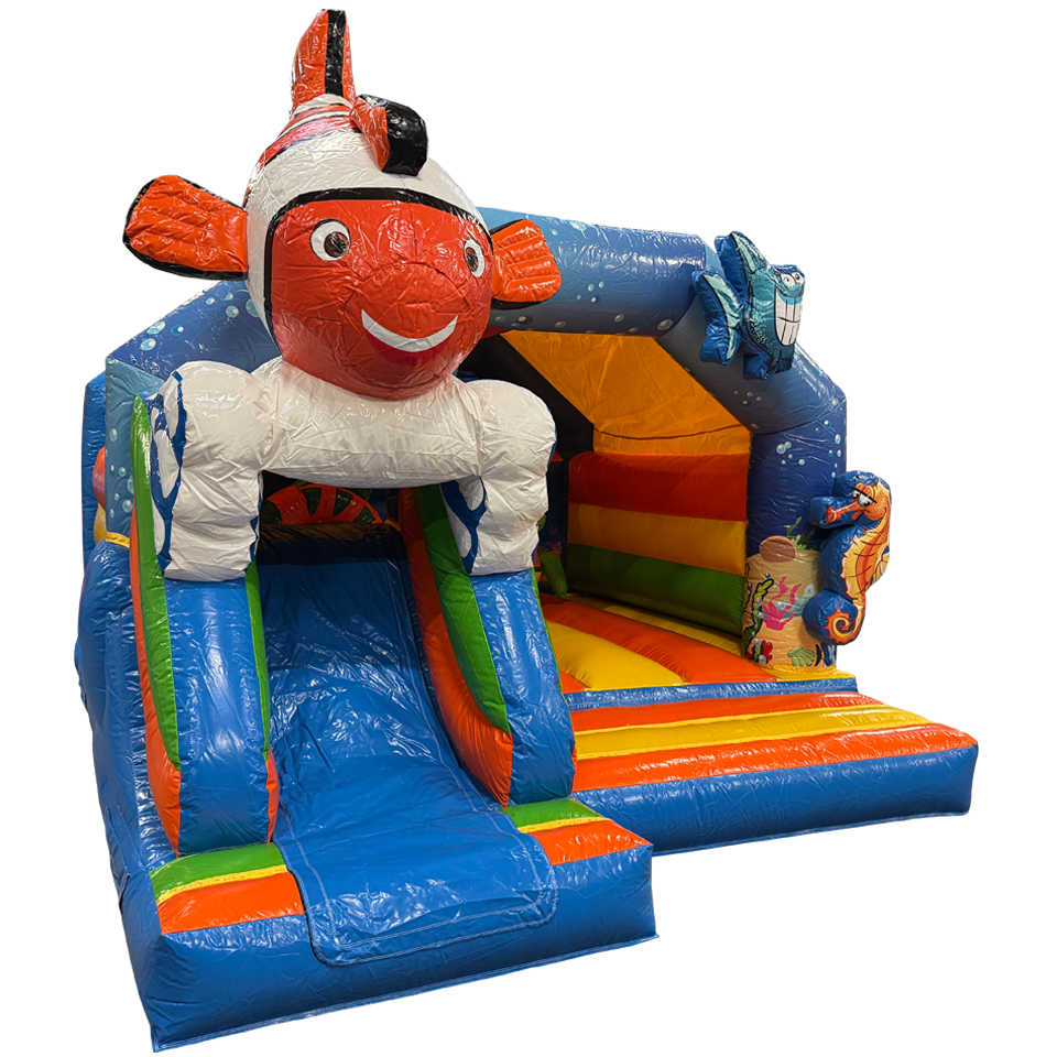 Combo Midi 3D Clownvis Springkasteel Met Obstakels