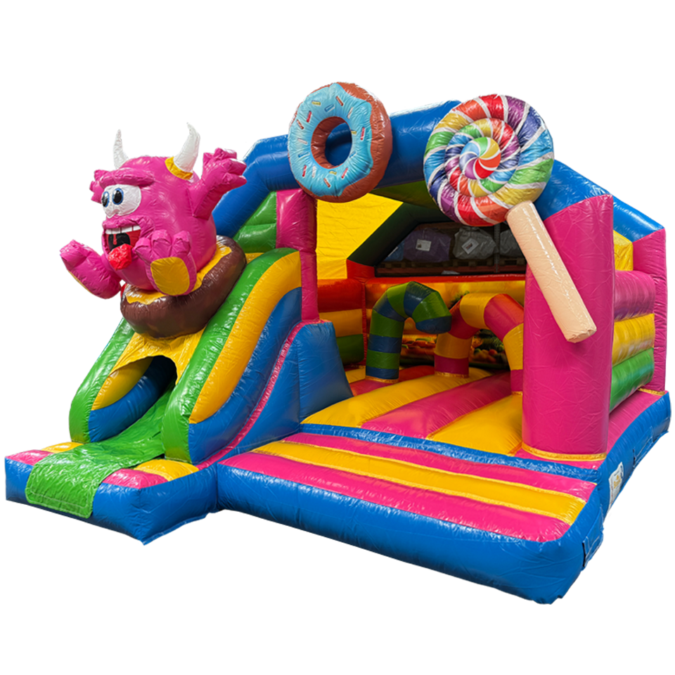 Combo Midi 3D Cookie Monster Fushia Springkasteel Met Obstakels