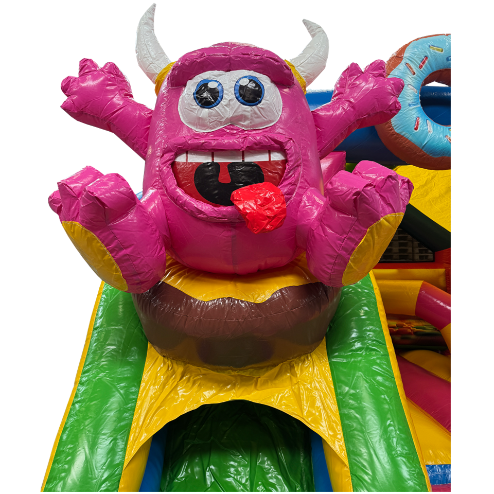 Combo Midi 3D Cookie Monster Fushia Springkasteel Met Obstakels