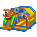 Combo Midi 3D Cookie Monster Oranje Springkasteel Met Obstakels