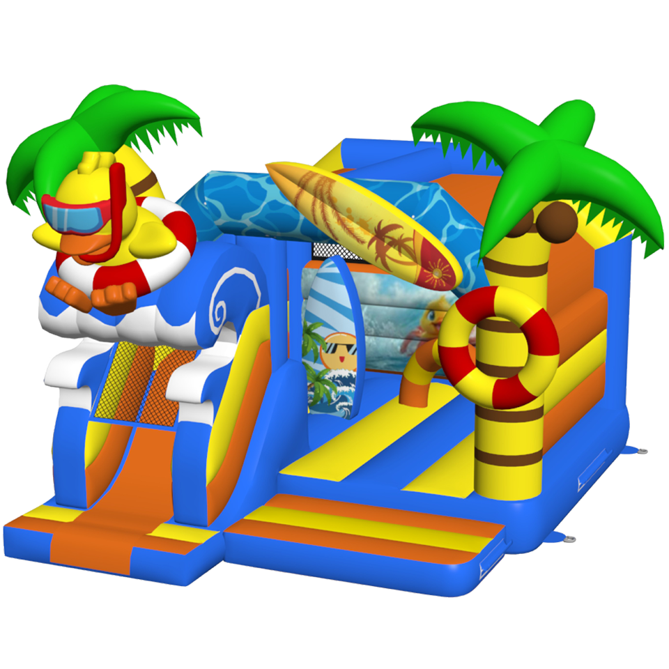 Combo Midi 3D Eend Springkasteel Met Obstakel