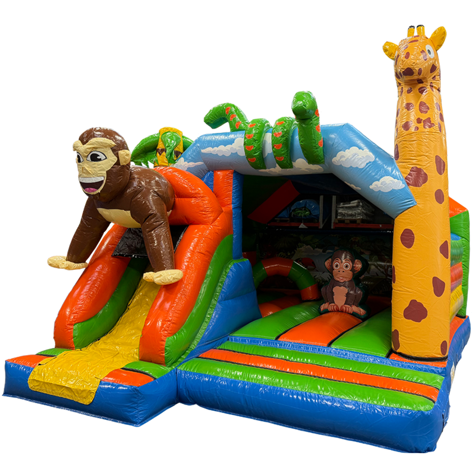 Combo Midi 3D Gorille Avec Obstacles Château Gonflable