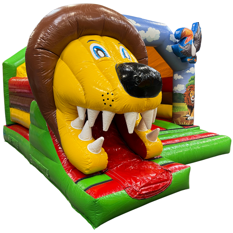 Midi 3D Lion avec obstacles Château Gonflable