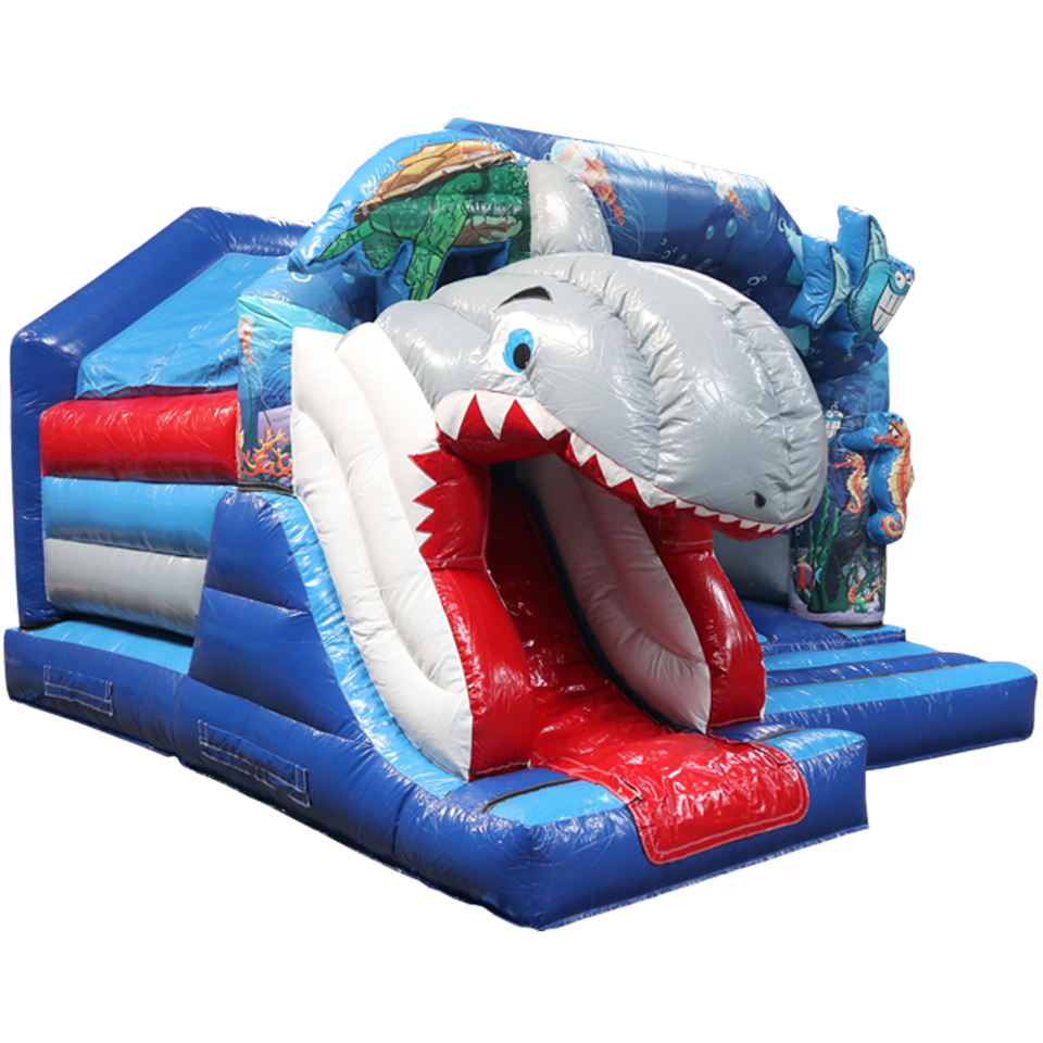 Midi 3D Shark With Obstacles Inflatable