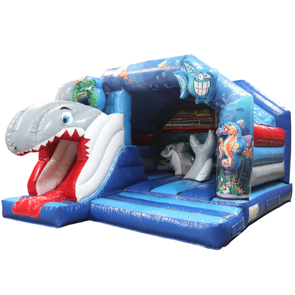 Combo Midi 3D Shark With Obstacles Inflatable