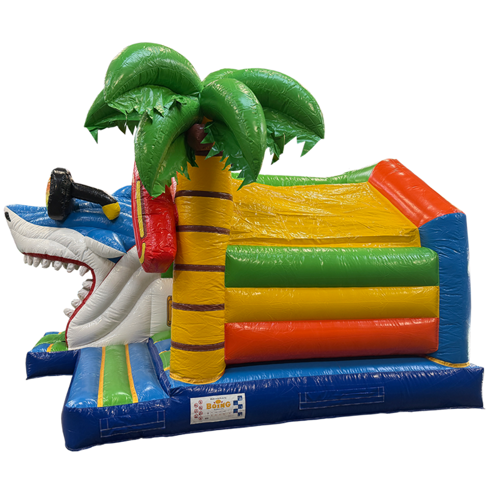 Combo Midi 3D Surfing Haai Springkasteel Met Obstakel