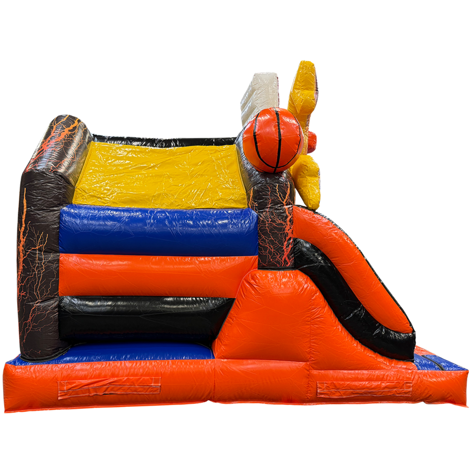 Château Gonflable avec panier latéral à vendre avec ballon de basket gonflable et joueur