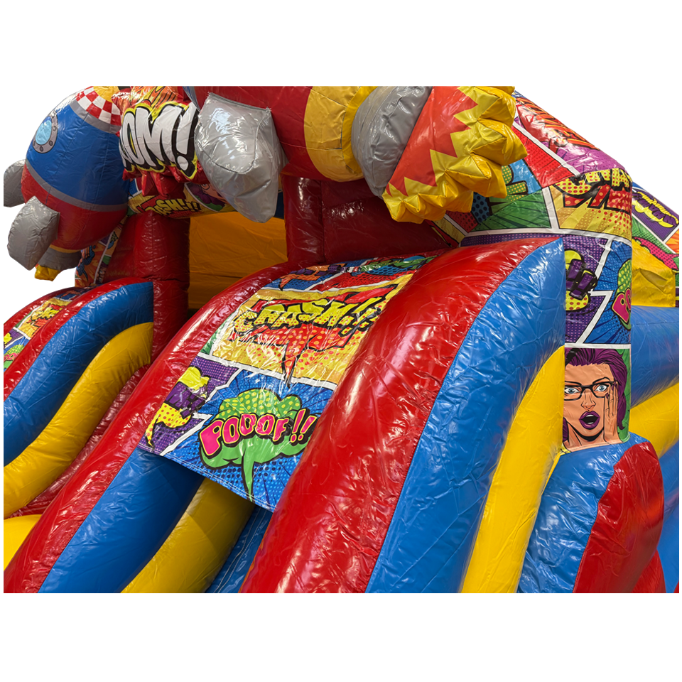 Combo Midi 2 Glijbanen Comic Springkasteel