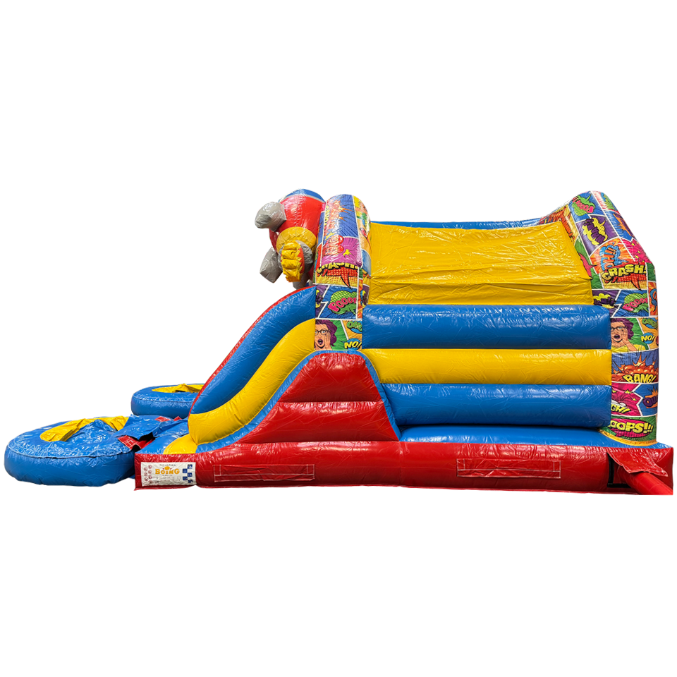 Combo Midi 2 Glijbanen Comic Springkasteel