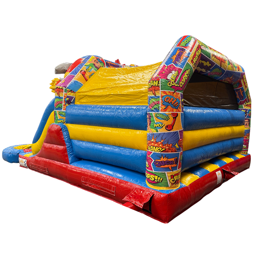 Combo Midi 2 Glijbanen Comic Springkasteel