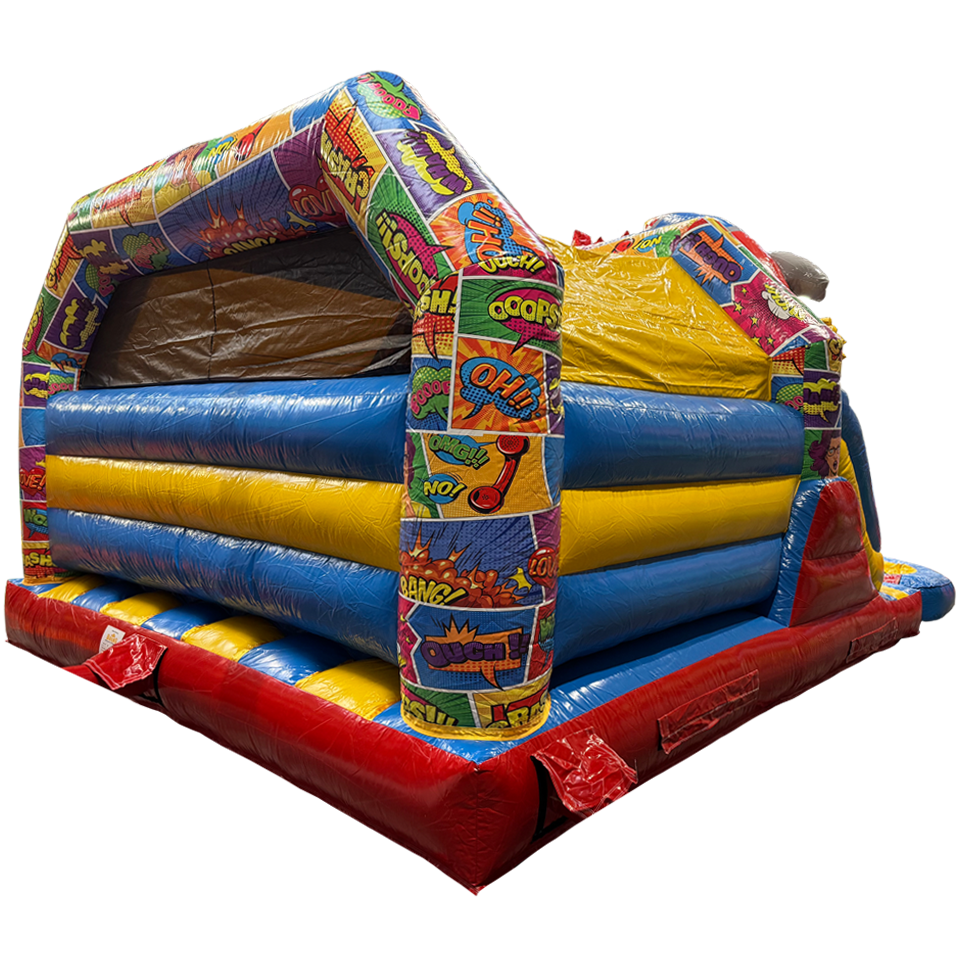 Combo Midi 2 Glijbanen Comic Springkasteel