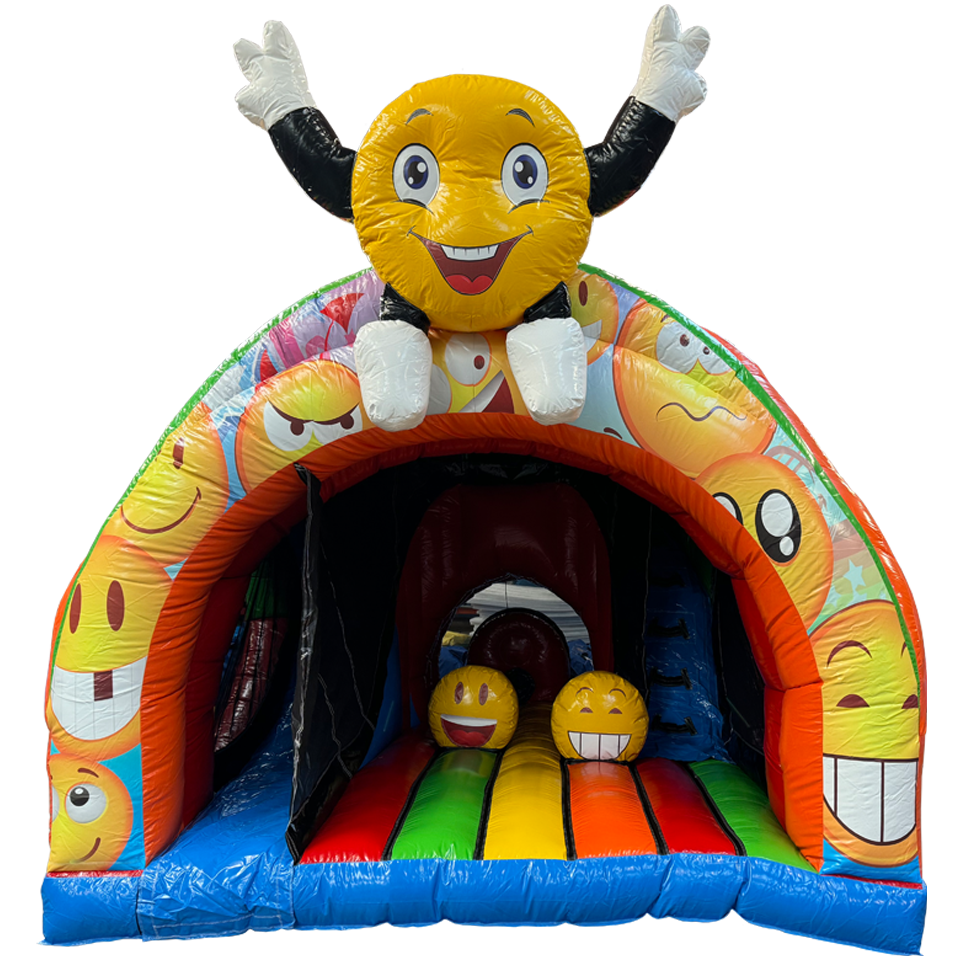 Fitt Curve Inflatable Curve Bounce N Slide Emoji - Boing Inflatables