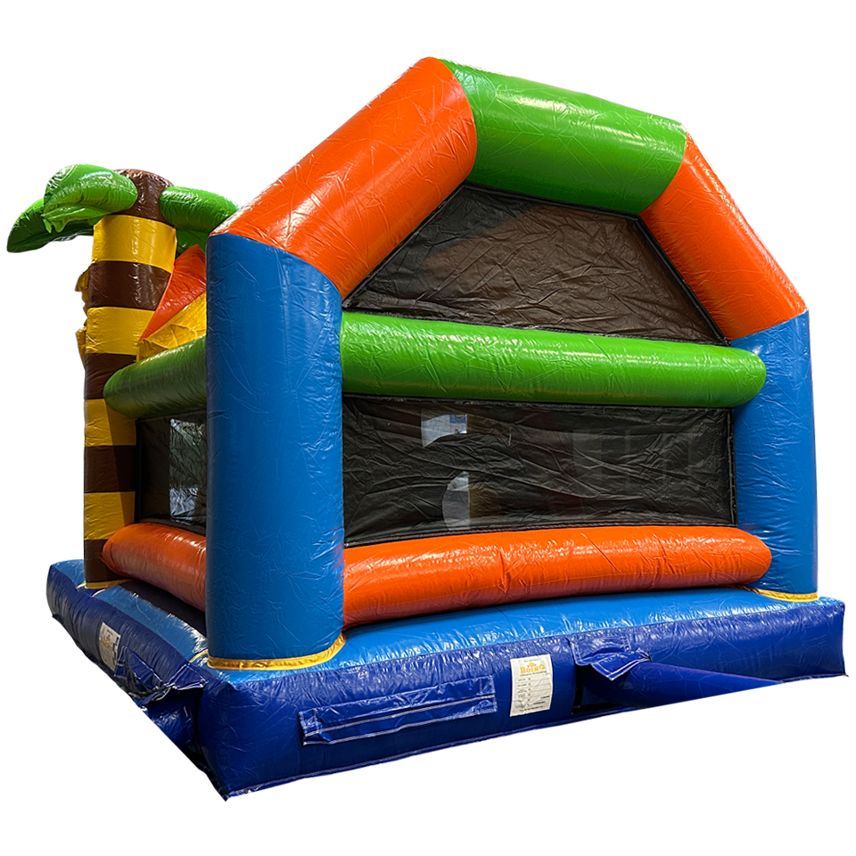 Achterzijde Fframe Midi Surfing Haai Springkasteel